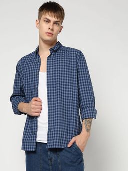 GAP - Men's Checks Full Sleeves Button-Down Collar Shirt