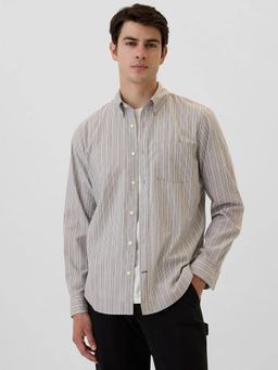 GAP - Men's Vertical Stripes Full Sleeves Button-Down Collar Shirt