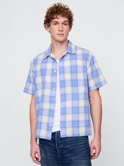 GAP - Men's Checks Collar Half Sleeves Shirt