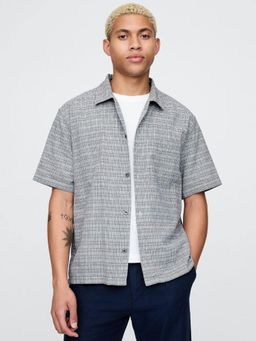GAP - Men's Printed Collar Half Sleeves Shirt