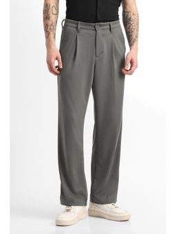 Snitch - Grey Plain Loose Casual Trouser for Men
