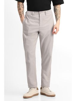 Snitch - Grey Solid Relaxed Casual Trouser for Men