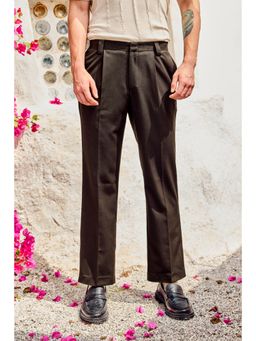Snitch - Brown Plain Straight Formal Luxe Trouser for Men
