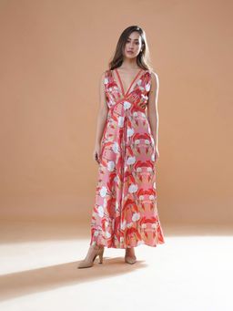 Neeti and Mudita - Lady Tulip Plunge Neck Nicolette Resort Dress