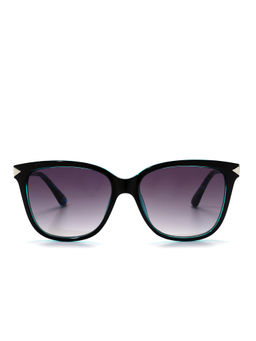 French Connection - Grey Lens Square Sunglass Full Rim Black Frame With Gradient