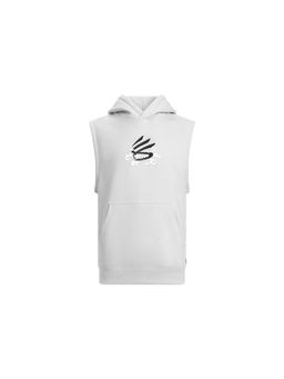 Under Armour - Mens White Curry Tour Sleeveless Printed Hoodie