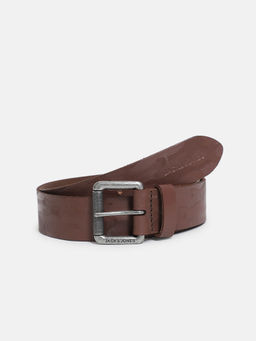 Jack & Jones - Brown Leather Textured Belt