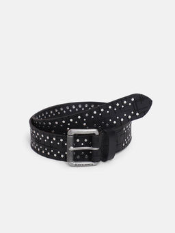 Jack & Jones - Black Stud Detail Leather Belt