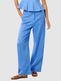 Forever New - Women Blue Linen Formal Trouser