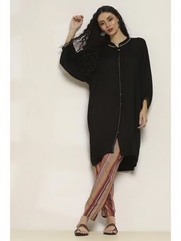 Rangriti - Women Black Viscose Rayon Straight Kurta With Pant (Set of 2)