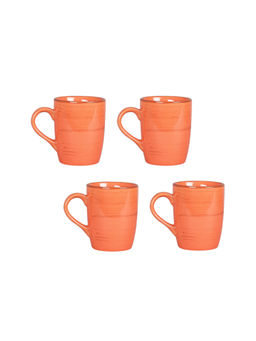 Miah Decor - Handmade Ceramic Rust Liner Mug - Eco Friendly Drinkware -Set Of 4