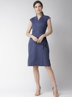 Twenty Dresses by Nykaa Fashion - Blue Wrapped In The Modern Game Formal Dress