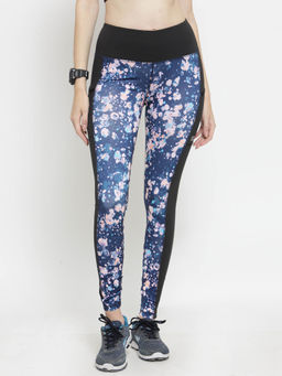 INVINCIBLE - Blue Women Bubbles Print Sports Luxe Leggings