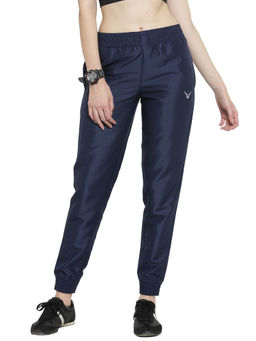 INVINCIBLE - Navy Blue Women Micro Satin Jogger Pants