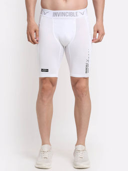 INVINCIBLE - White Men Ghost Compression Shorts