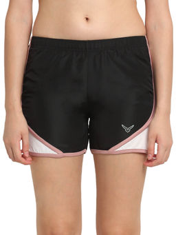INVINCIBLE - Black Blush Women Running Shorts