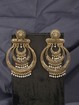 Anika's Creations - Traditonal Gold Plated Antique Party Wear Chandbali Earring
