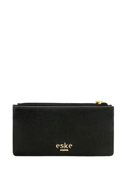 Eske - Black Color Textured Two Fold Wallet for Women
