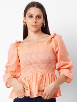 Globus - Peach Self Design Top
