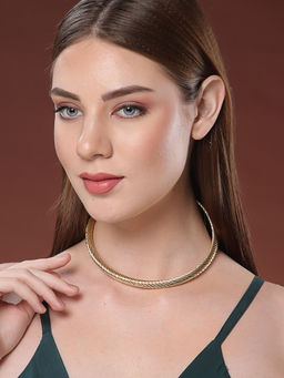 Vogue Panash - 18Kt Gold Plated Stainless Steel Tarnish-Free Waterproof Choker Necklace