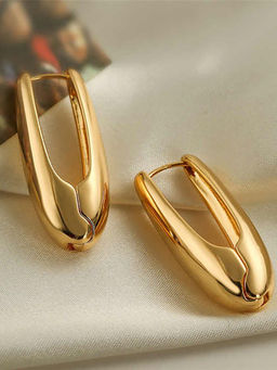 ISHKAARA - Round Gold Earrings with Stainless Steel Anti Tarnish and Waterproof