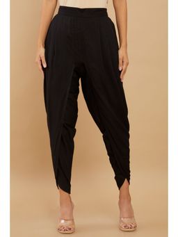 Soch - Women Black Rayon Solid Dhoti Pant