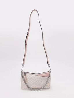 Calvin Klein - Printed Beige Polyurethane Sling Bag