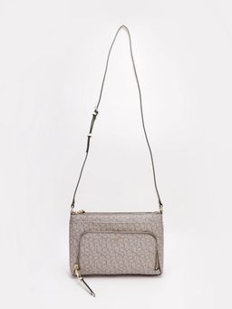 Calvin Klein - Printed Beige Pvc Sling Bag