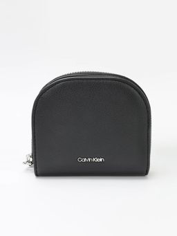 Calvin Klein - Solid Black Polyurethane Zip-Around Wallet