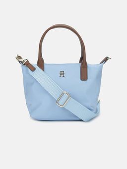 Tommy Hilfiger - Solid Blue Nylon Handbag with Detachable Strap