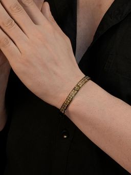 AANURA - Men 18K Gold Om Engraved Anti-Tarnish Waterproof Kada