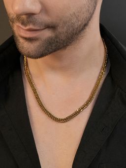 AANURA - Men 18K Gold Plated Cuban Chain Anti-Tarnish Waterproof Chain