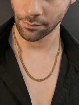 AANURA - Men 18K Gold Plated Cuban Link Anti-Tarnish Waterproof Chain