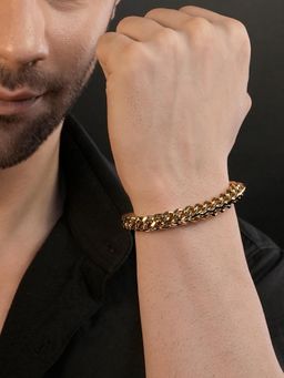 AANURA - Men 18K Gold Plated Anti Tarnish Waterproof Link Bracelet