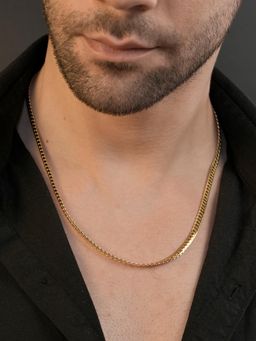 AANURA - Men 18K Gold Plated Patterned Anti-Tarnish Waterproof Chain