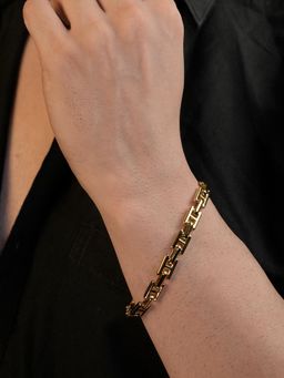 AANURA - Men 18K Gold Plated Anti Tarnish Waterproof Bar Bracelet