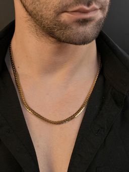 AANURA - Men 18K Gold Plated Cuban Link Anti-Tarnish Waterproof Chain
