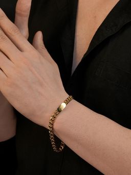 AANURA - Men 18K Gold Plated Anti Tarnish Waterproof Plate Bracelet