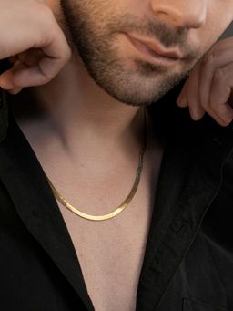 AANURA - Men 18K Gold Herringbone Anti-Tarnish Waterproof Chain