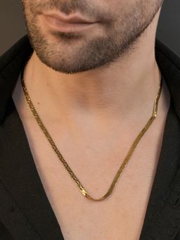 AANURA - Men 18K Gold Plated Snake Link Anti-Tarnish Waterproof Chain