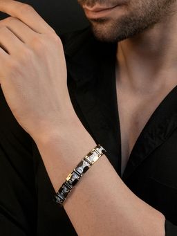AANURA - Men 18K Gold Plated Anti Tarnish Waterproof Panel Bracelet