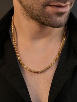 AANURA - Men 18K Gold Plated Waterproof Anti Tarnish Weave Chain