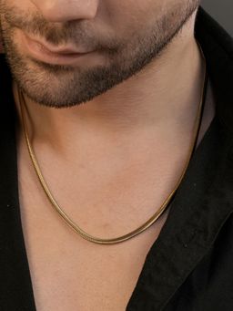 AANURA - Men 18K Gold Plated Anti Tarnish Waterproof Snake Chain