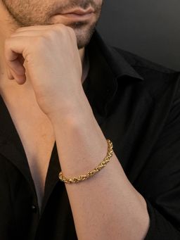 AANURA - Men 18K Gold Plated Anti Tarnish Waterproof Rope Bracelet