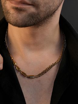 AANURA - Men 18K Gold Plated Anti Tarnish Waterproof Curb Chain