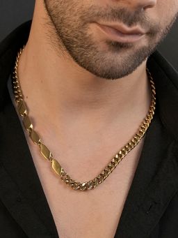 AANURA - Men 18K Gold Plated Anti Tarnish Waterproof Id Chain