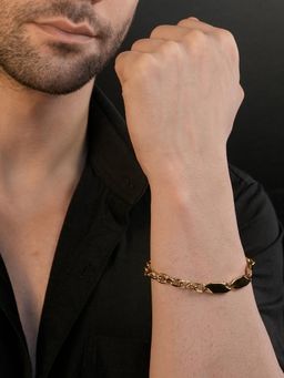 AANURA - Men 18K Gold Plated Anti Tarnish Waterproof Tag Bracelet