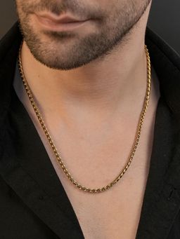 AANURA - Men 18K Gold Plated Anti Tarnish Waterproof Rope Chain