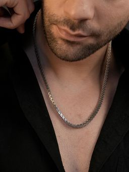 AANURA - Men Rhodium Plating Waterproof Anti Tarnish Weave Chain
