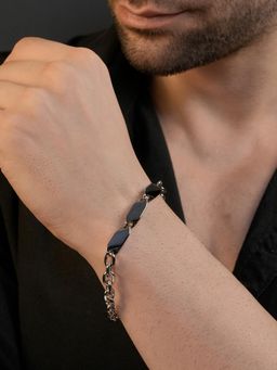 AANURA - Men Rhodium Plating Anti Tarnish Waterproof Tag Bracelet